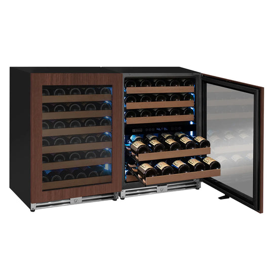 Allavino Reserva Series 112 Bottle Three Zone Undercounter Wine Refrigerator with Panel Ready Doors - Side-by-Side