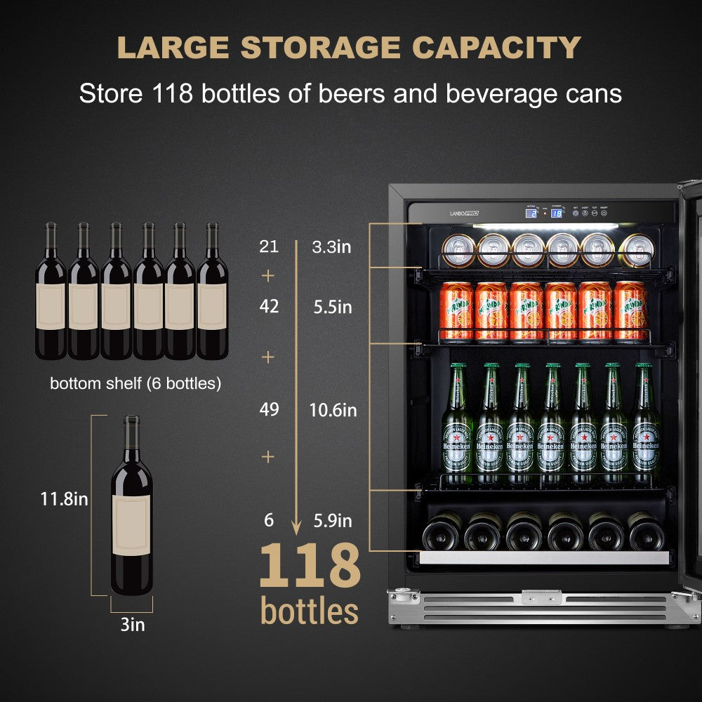 Lanbo Appliances pro 118 Cans Beverage Refrigerator
