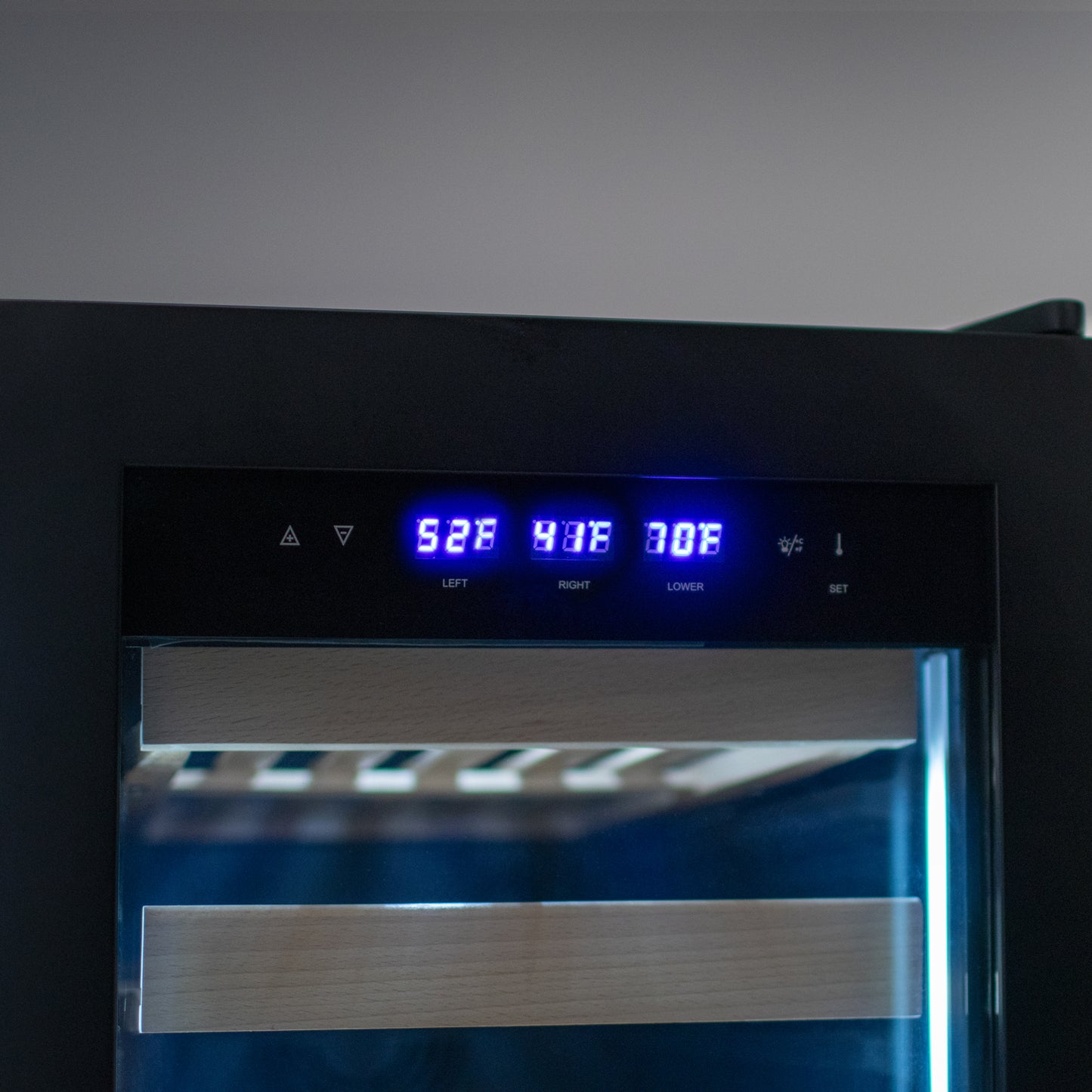 Allavino 100 Bottle Black French Doors Dual Zone Wine Refrigerator with Two Refrigerated Drawers