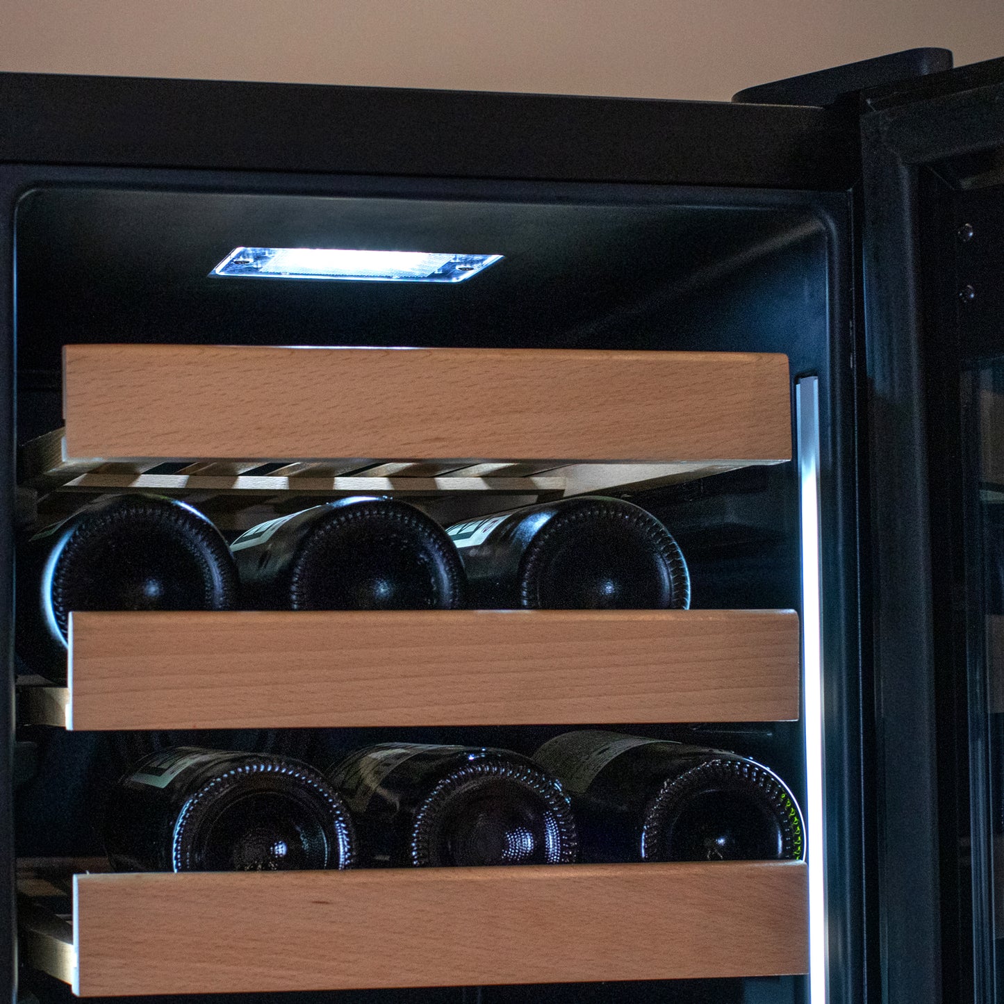 Allavino 100 Bottle Black French Doors Dual Zone Wine Refrigerator with Two Refrigerated Drawers