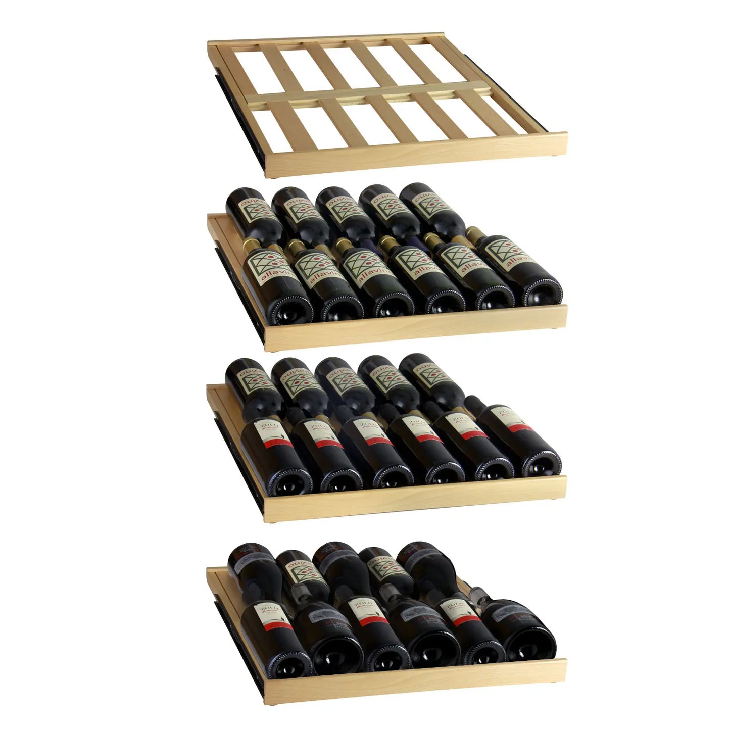Allavino 108 Bottle Black Wine Refrigerator with Two Refrigerated Drawers