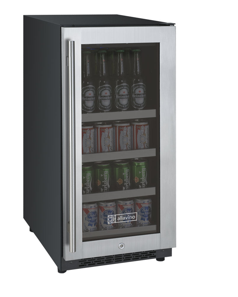 Allavino 15-Inch Wide FlexCount II Tru-Vino Stainless Steel Right Hinge Beverage Center