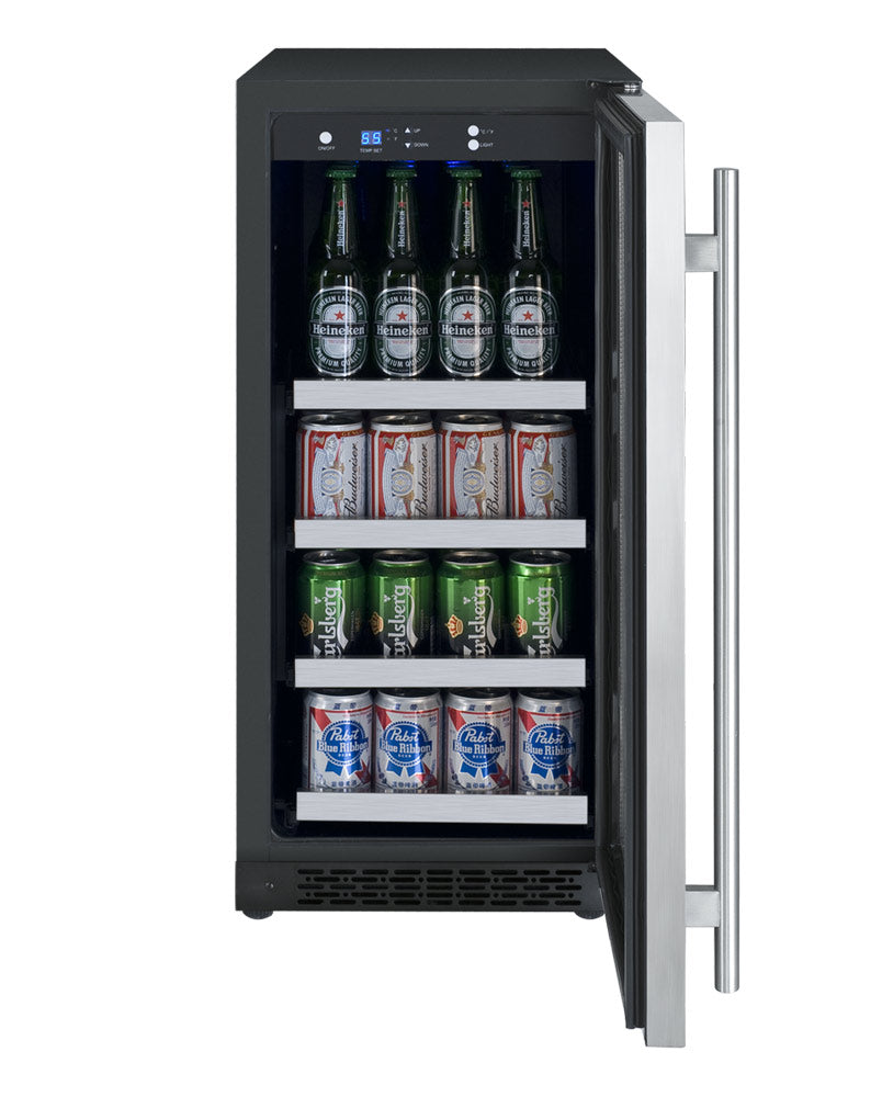 Allavino 15-Inch Wide FlexCount II Tru-Vino Stainless Steel Right Hinge Beverage Center