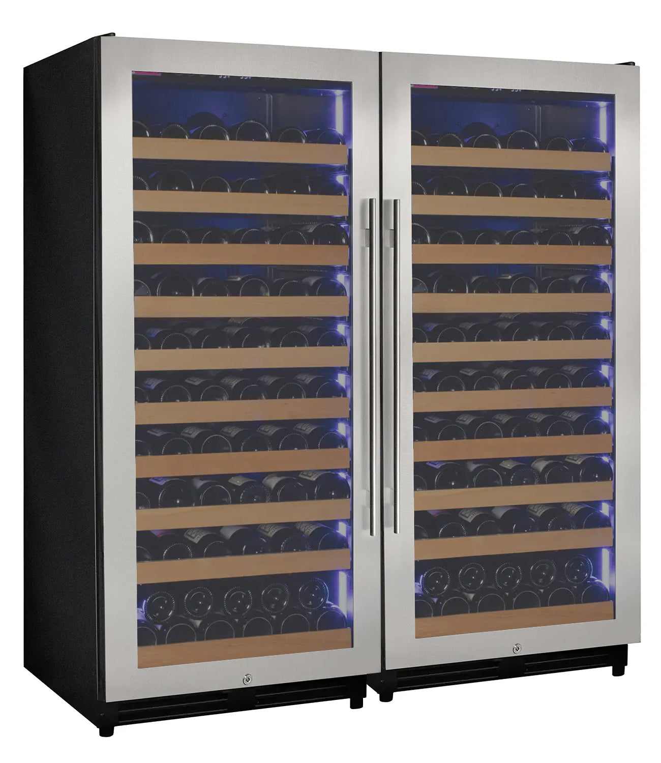 Allavino 238 Bottle 55-Inch Tall Dual Zone Side-by-Side Stainless Steel Wine Refrigerator