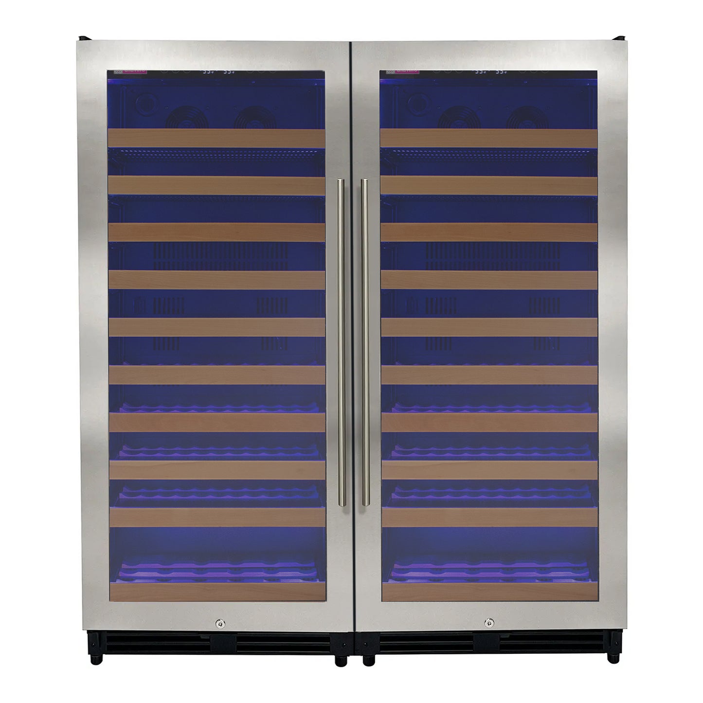 Allavino 238 Bottle 55-Inch Tall Dual Zone Side-by-Side Stainless Steel Wine Refrigerator
