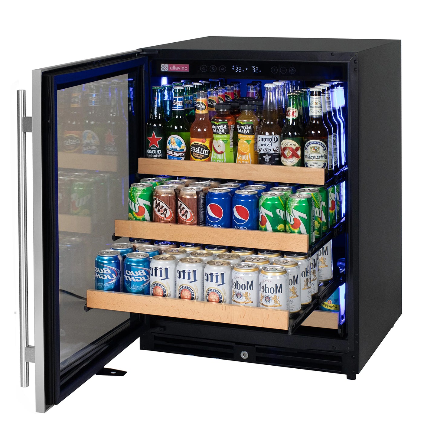 Allavino 24-Inch Wide Reserva Series Stainless Steel Left Hinge Beverage Center