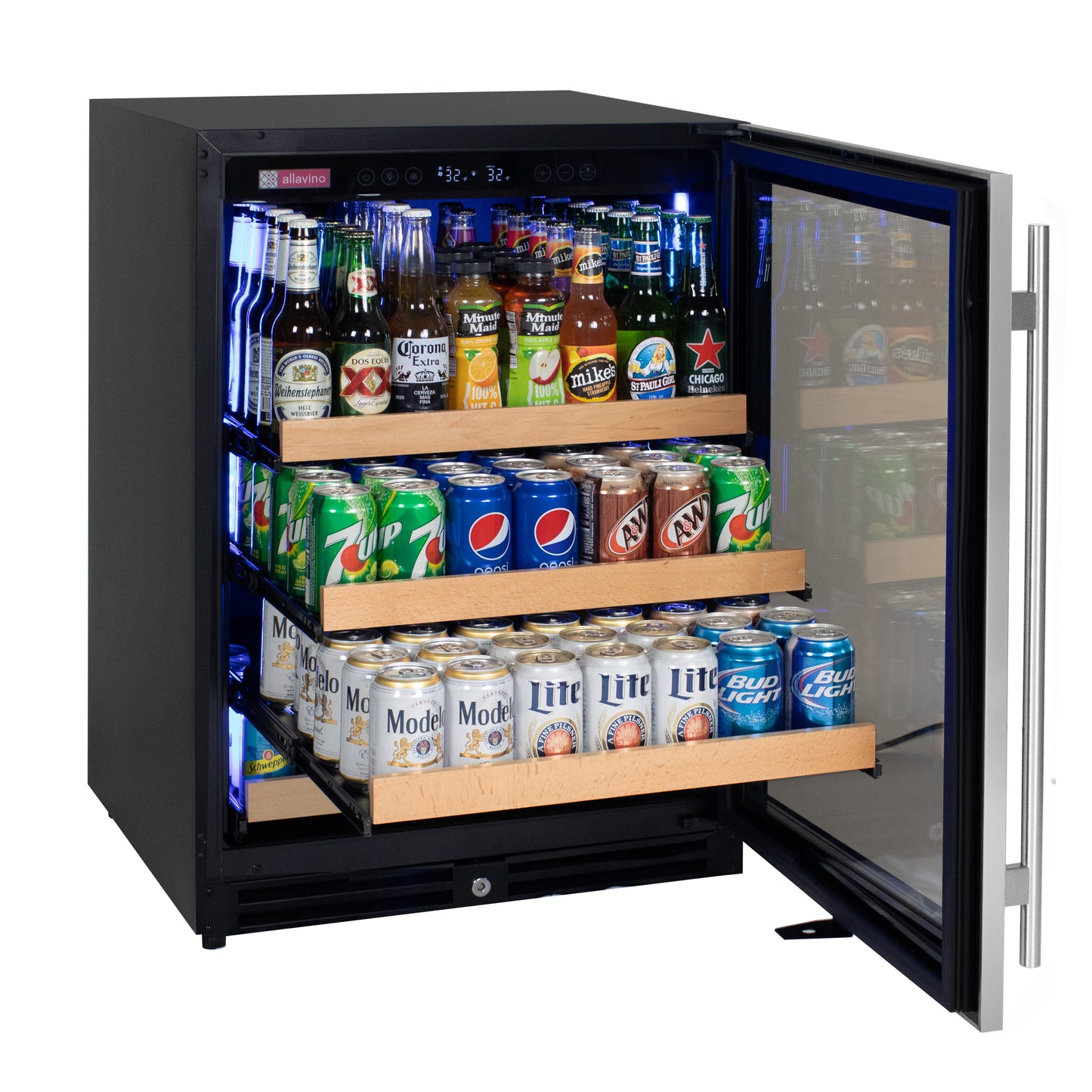 Allavino 24-Inch Wide Reserva Series Stainless Steel Right Hinge Beverage Center