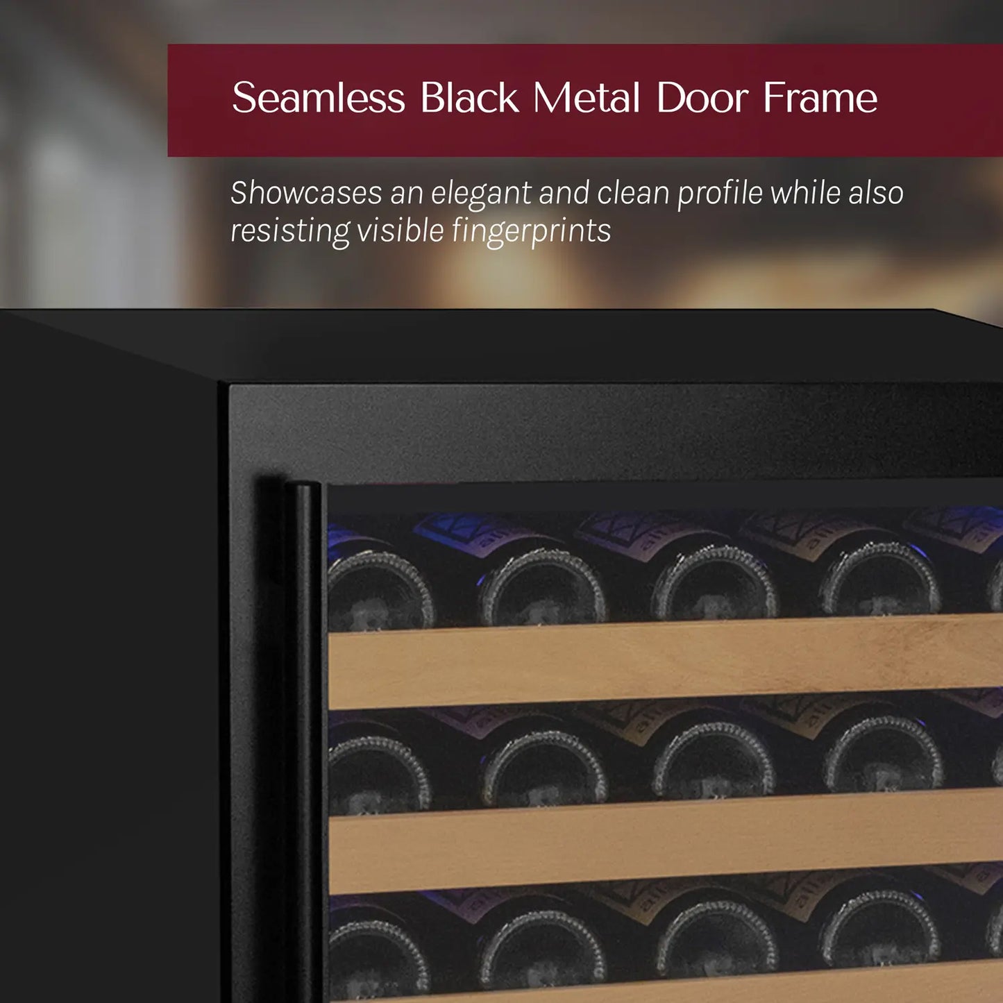 Allavino Reserva Series - 56 Bottle Dual Zone Built-in Luxury Wine Refrigerator with Black Door - Left Hinge