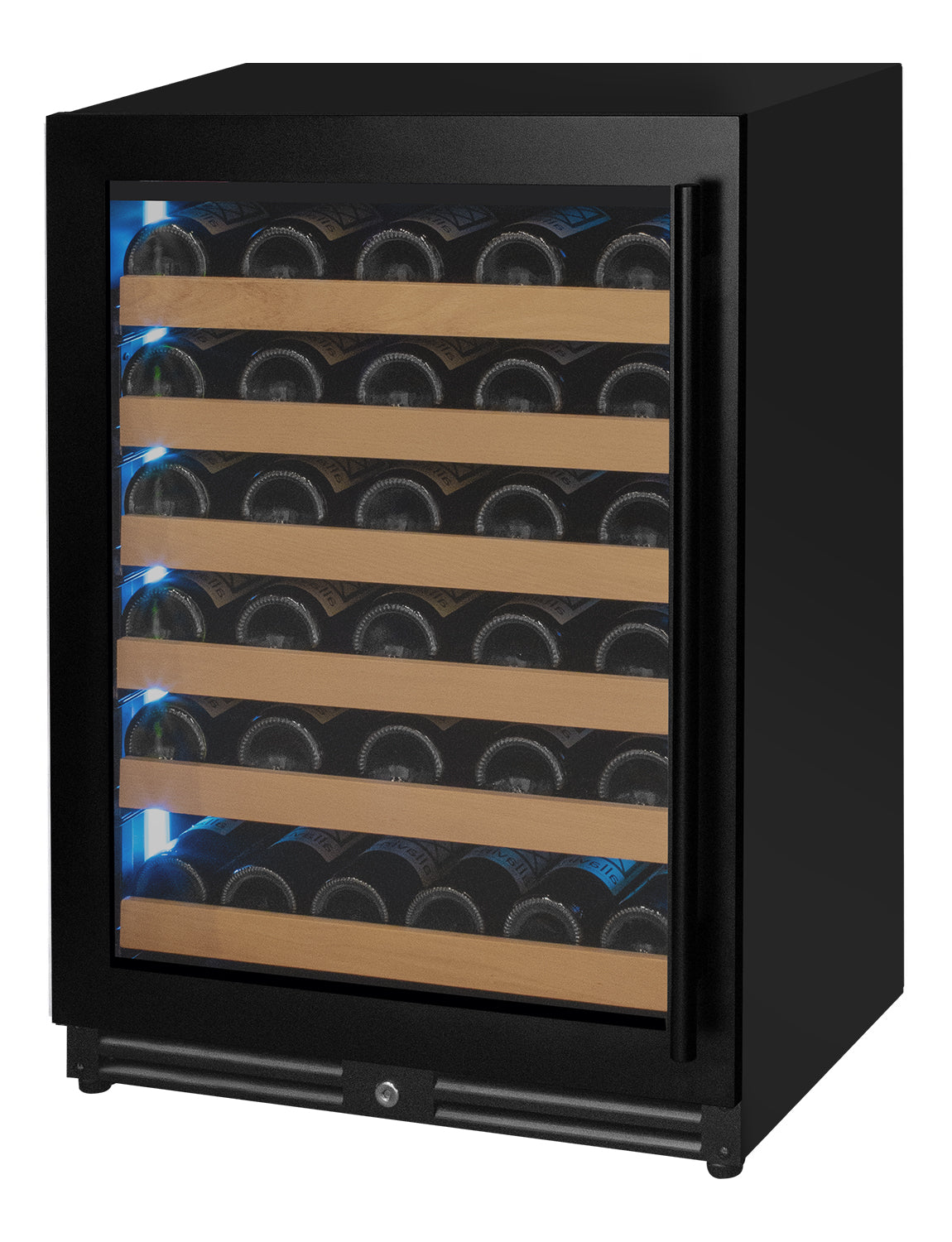 Allavino Reserva Series - 56 Bottle Single Zone Built-in Luxury Wine Refrigerator with Black Door - Left Hinge