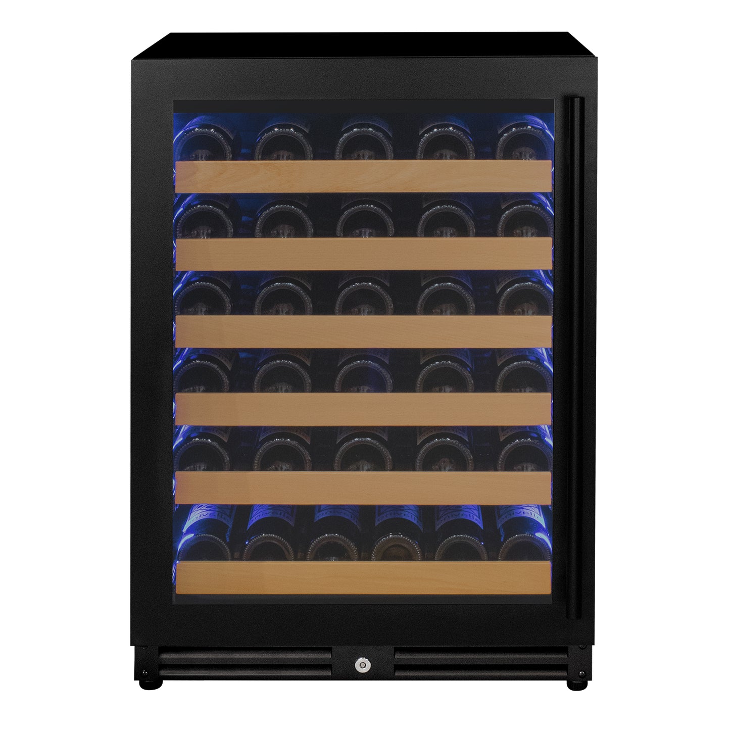 Allavino Reserva Series - 56 Bottle Single Zone Built-in Luxury Wine Refrigerator with Black Door - Left Hinge