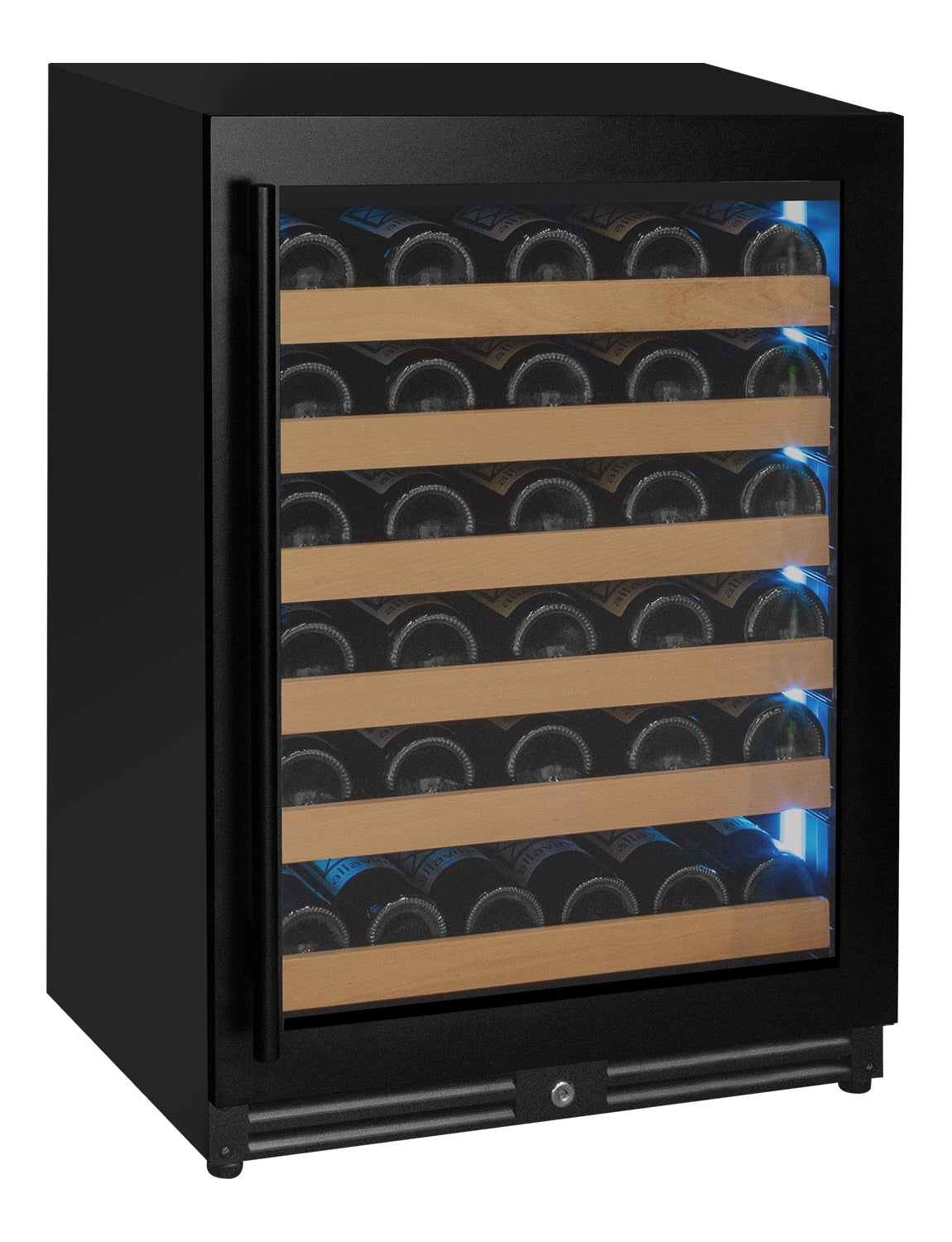 Allavino Reserva Series - 56 Bottle Single Zone Built-in Luxury Wine Refrigerator with Black Door - Right Hinge