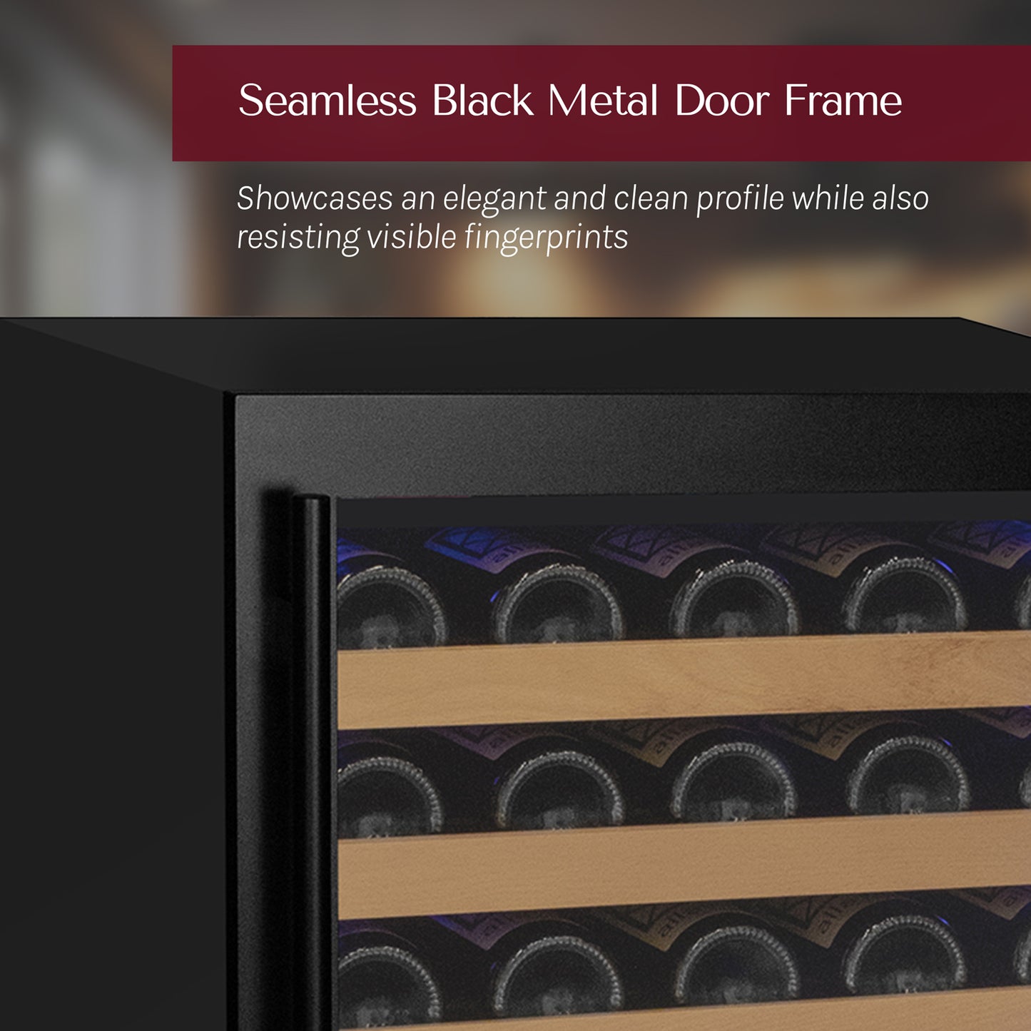 Allavino Reserva Series - 56 Bottle Single Zone Built-in Luxury Wine Refrigerator with Black Door - Right Hinge