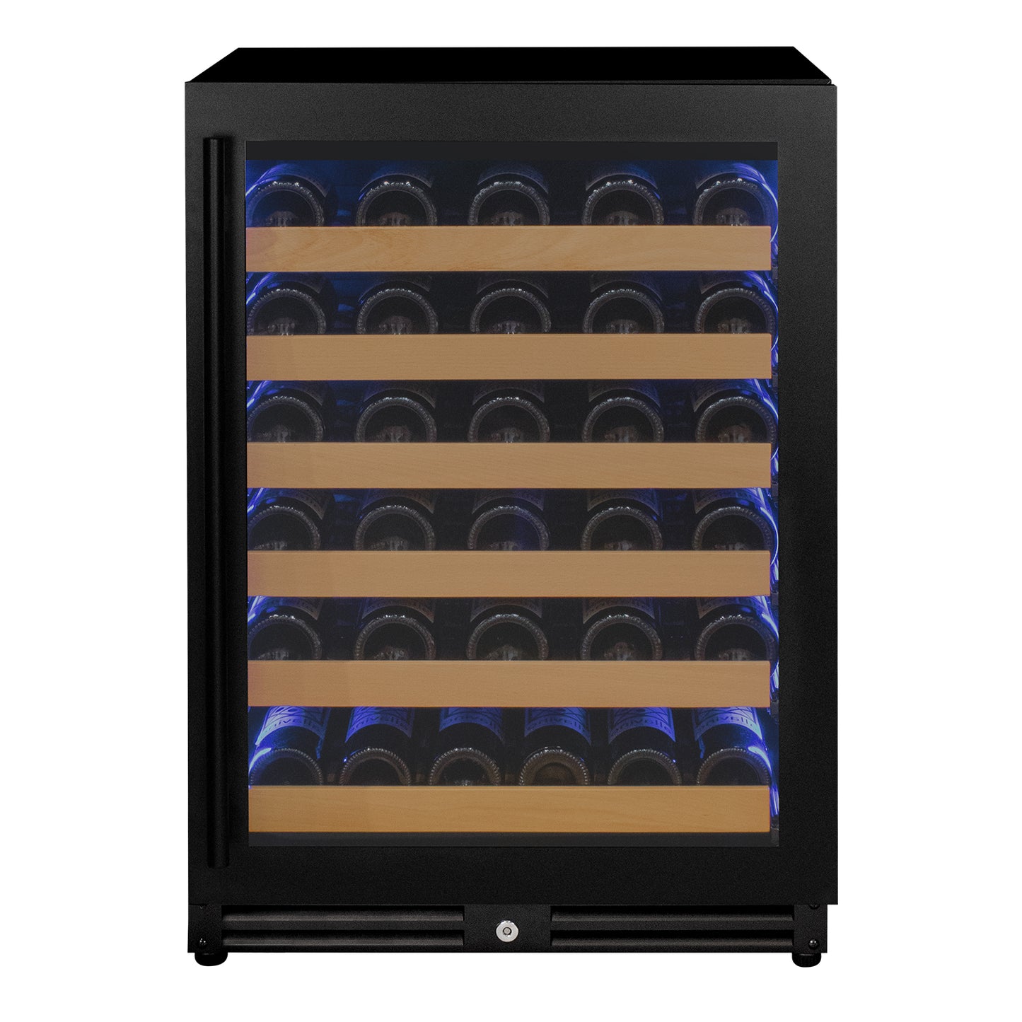 Allavino Reserva Series - 56 Bottle Single Zone Built-in Luxury Wine Refrigerator with Black Door - Right Hinge