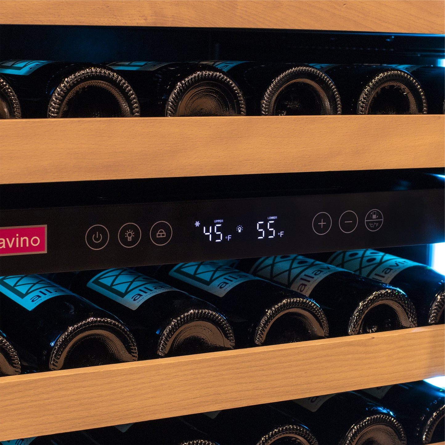 Allavino Reserva Series 172 Bottle Dual Zone Built-in Wine Refrigerator with Stainless Steel Door - Left Hinge