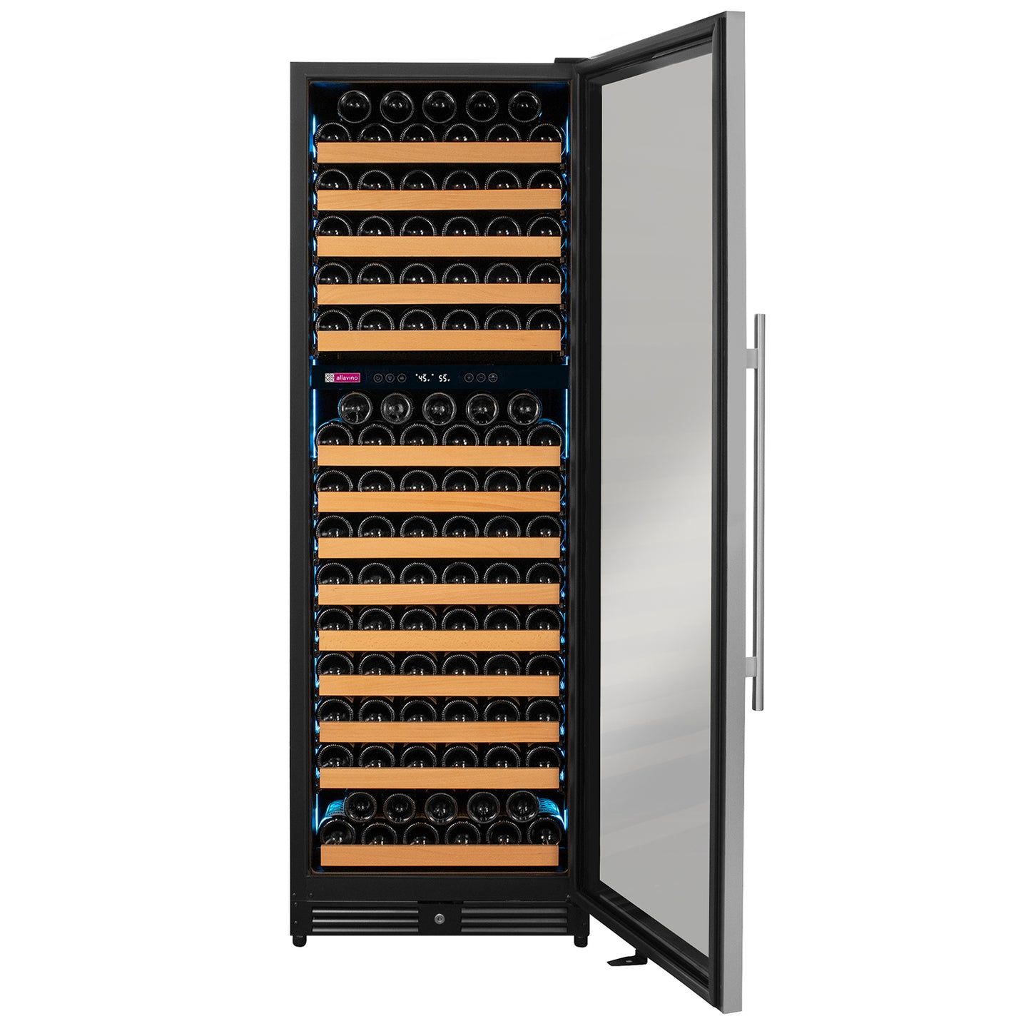 Allavino Reserva Series 172 Bottle Dual Zone Built-in Wine Refrigerator with Stainless Steel Door - Right Hinge