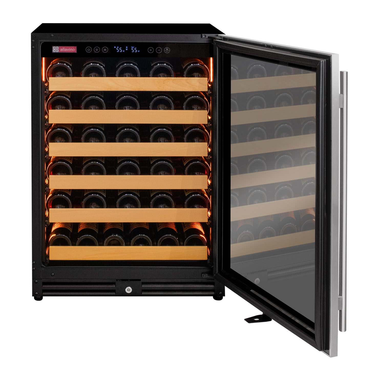 Allavino Reserva Series 51 Bottle Single Zone Built-in Luxury Wine Refrigerator with Stainless Steel Door - Right Hinge