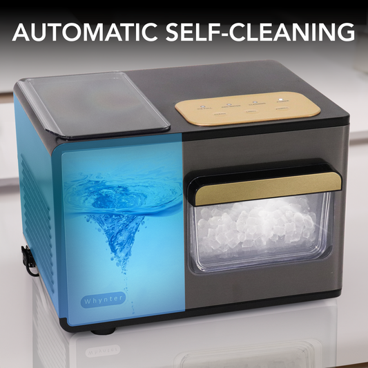 Whynter IBX-388BG SonicSnö Countertop Nugget Ice Maker 40lbs/24hrs with Removable Ice Drawer, Chewable Pebble/Sonic Type Ice in Black and Gold Stainless Steel Finish