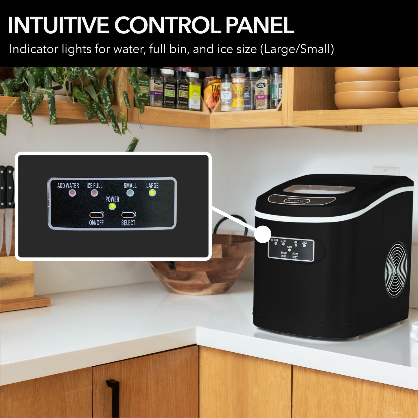 Whynter IMC-270MB Compact Portable Ice Maker 27 lb capacity - Metallic Black