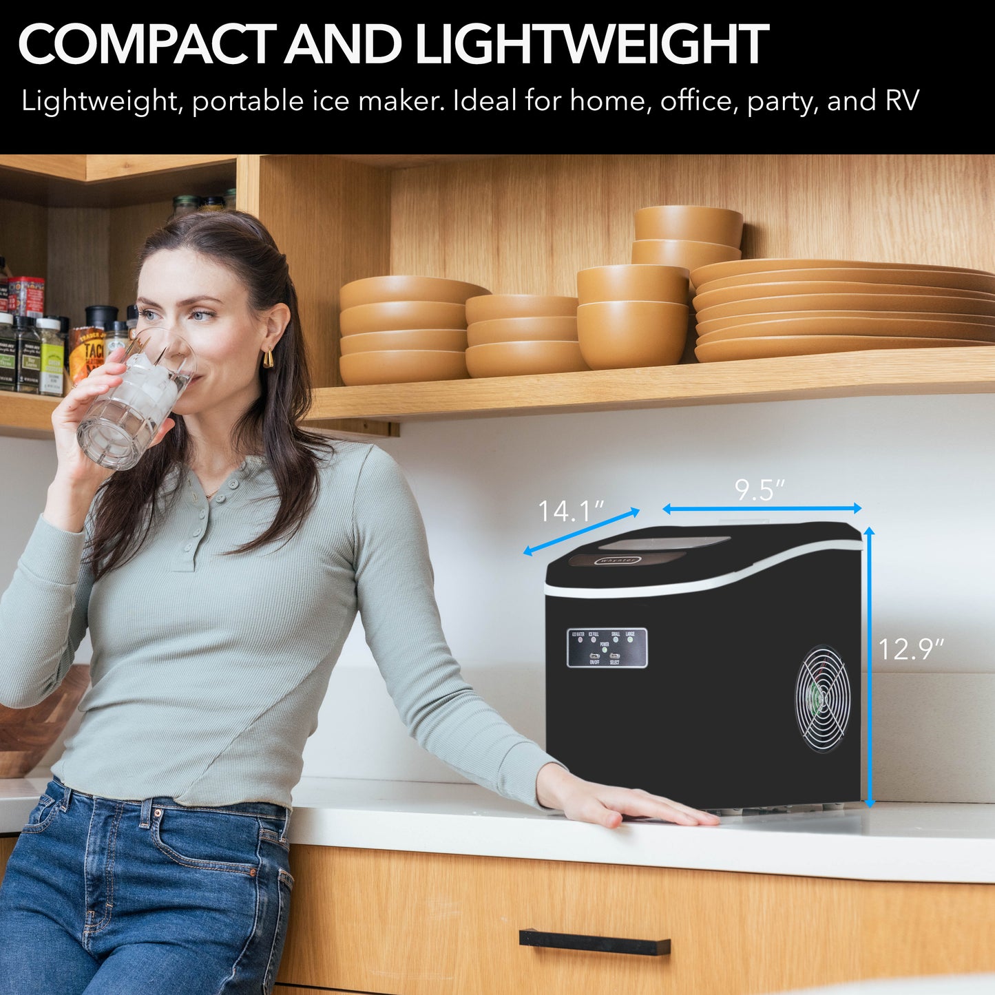 Whynter IMC-270MB Compact Portable Ice Maker 27 lb capacity - Metallic Black