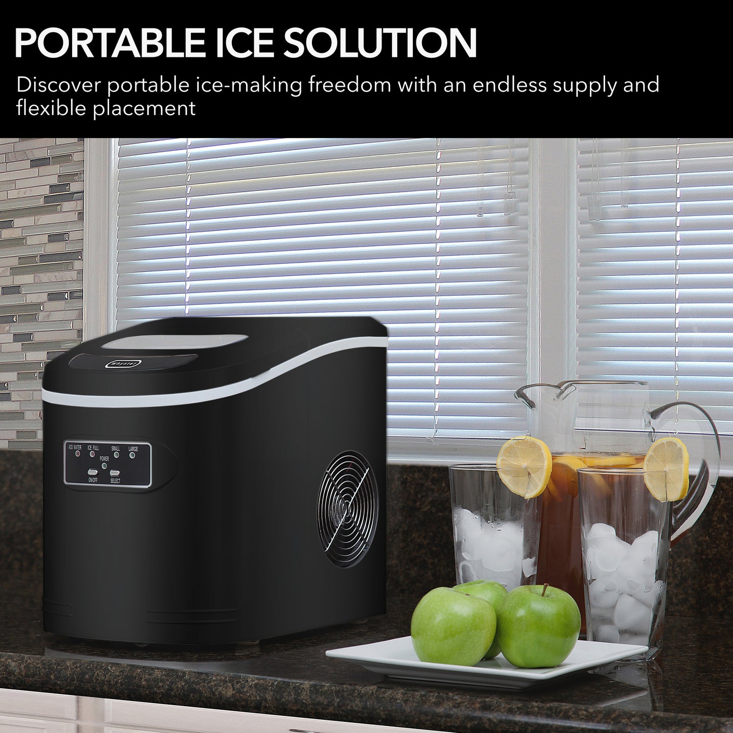 Whynter IMC-270MB Compact Portable Ice Maker 27 lb capacity - Metallic Black