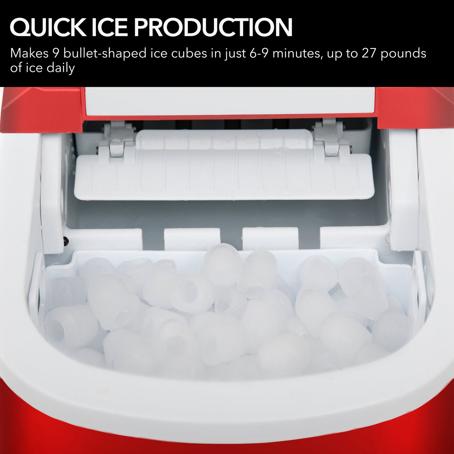 Whynter IMC-270MR Compact Portable Ice Maker 27 lb capacity – Metallic Red