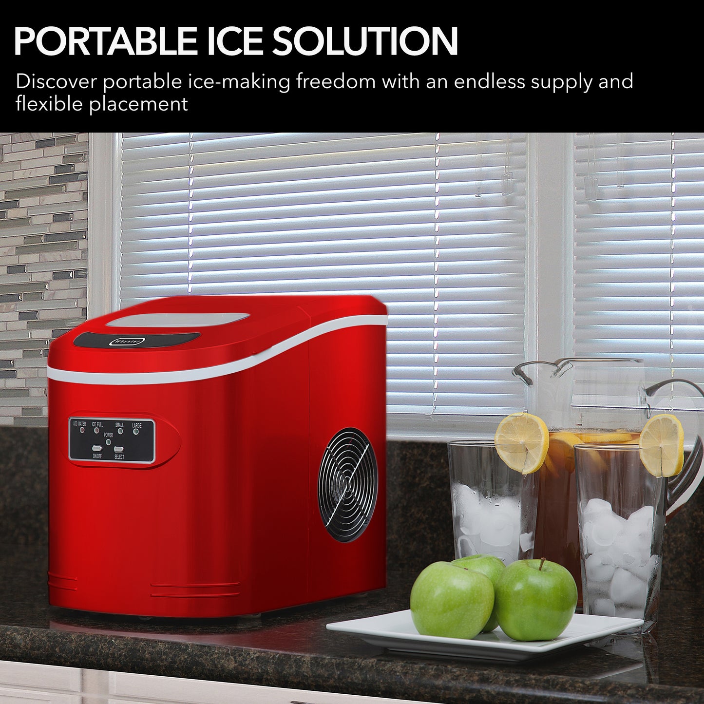 Whynter IMC-270MR Compact Portable Ice Maker 27 lb capacity – Metallic Red