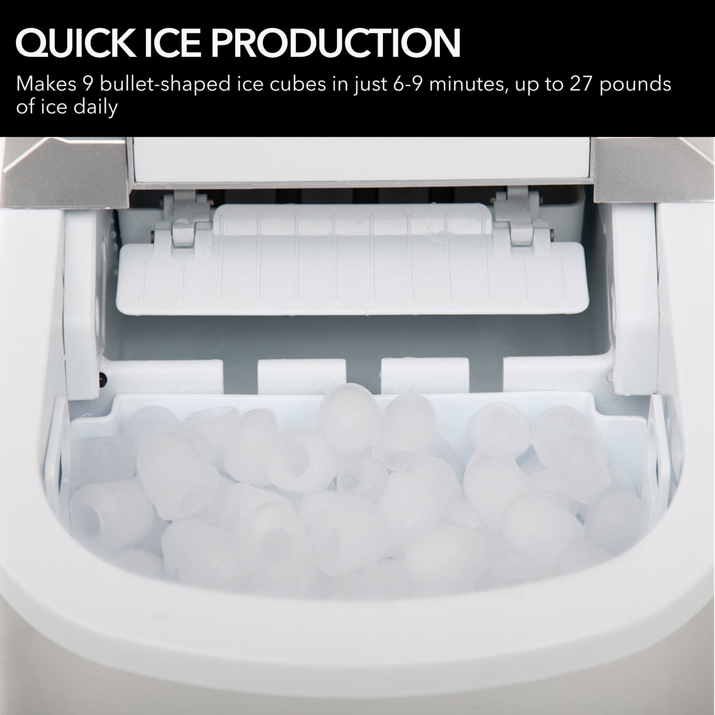 Whynter IMC-270MS Compact Portable Ice Maker 27 lb capacity - Metallic Silver