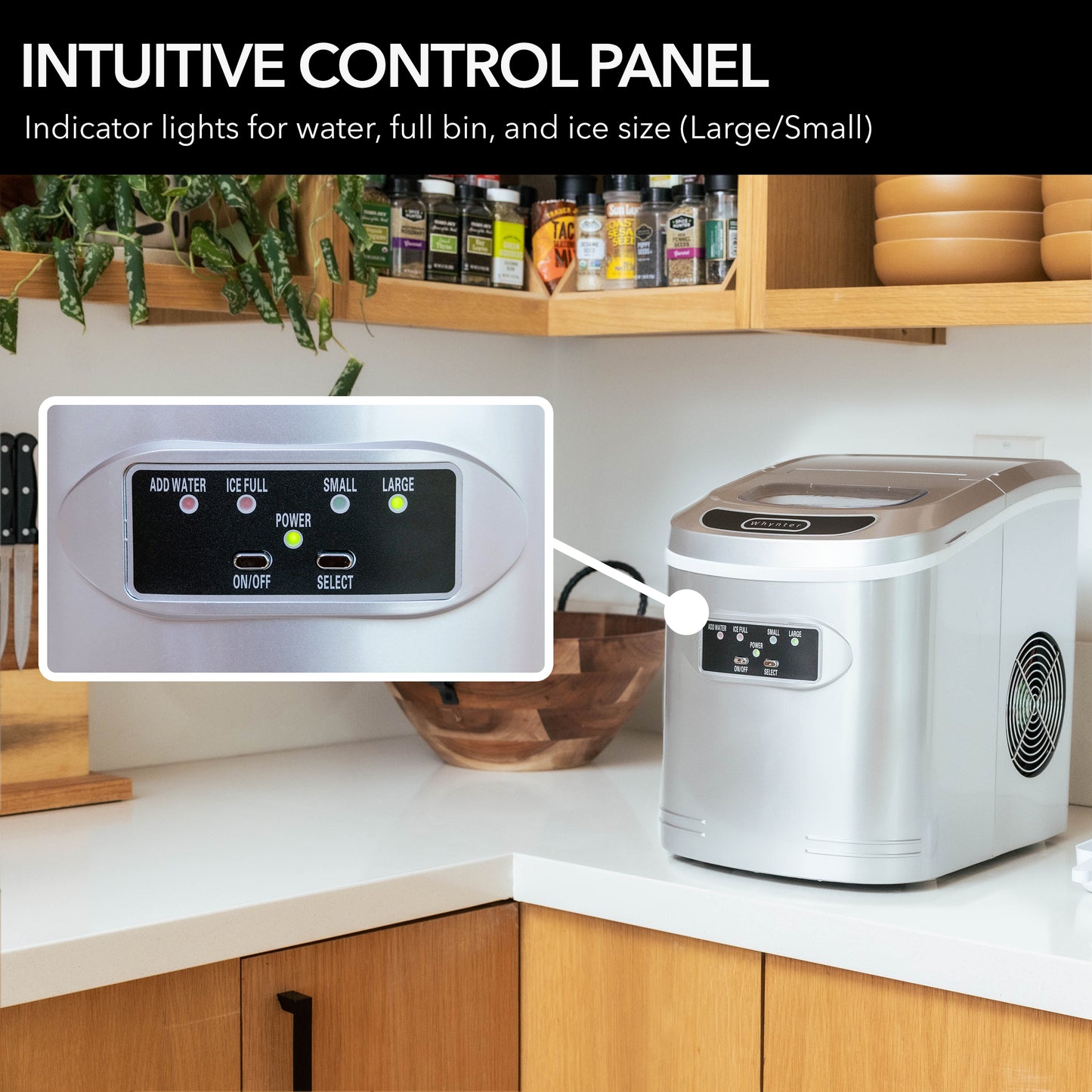 Whynter IMC-270MS Compact Portable Ice Maker 27 lb capacity - Metallic Silver