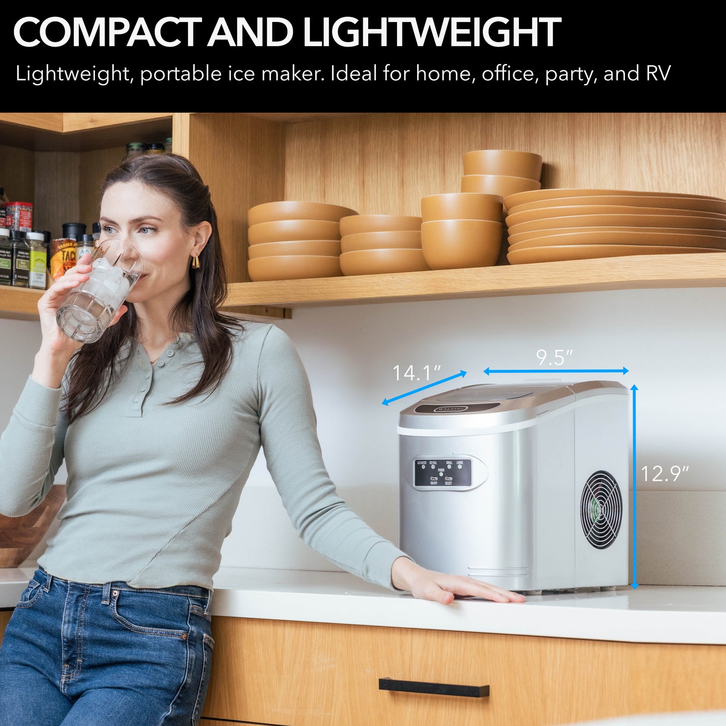 Whynter IMC-270MS Compact Portable Ice Maker 27 lb capacity - Metallic Silver