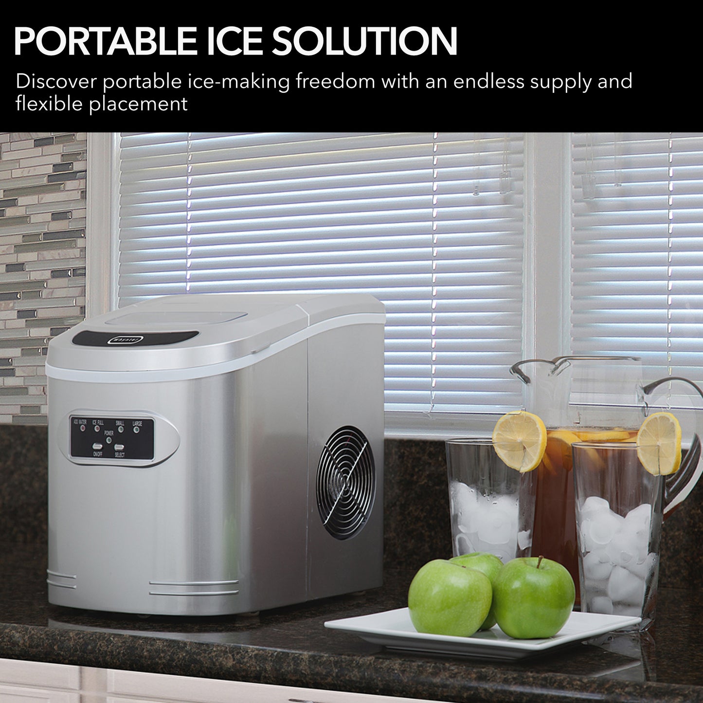 Whynter IMC-270MS Compact Portable Ice Maker 27 lb capacity - Metallic Silver
