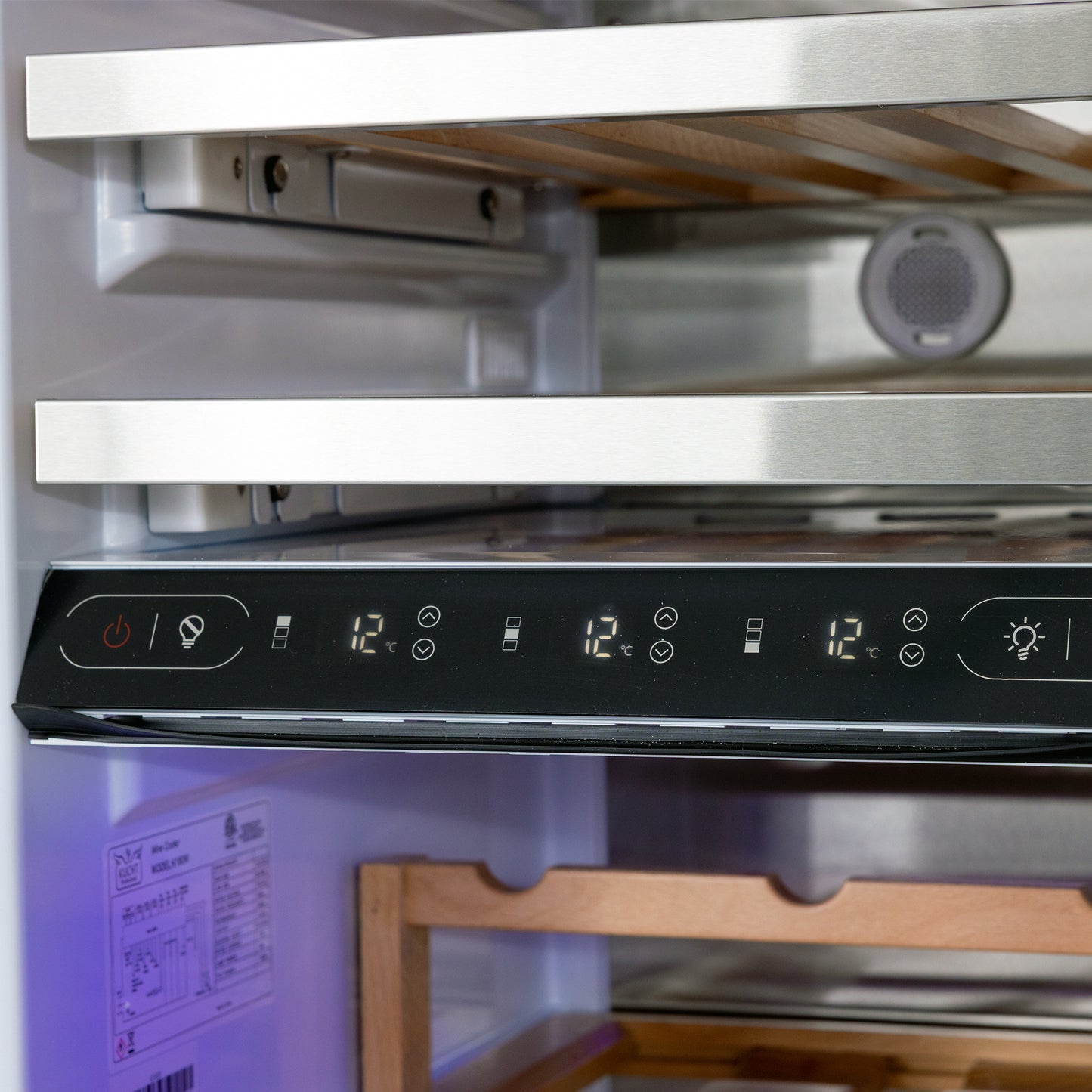 Kucht - 18-in Built-in Panel Ready Three Zones Wine Cooler - Stainless Steel