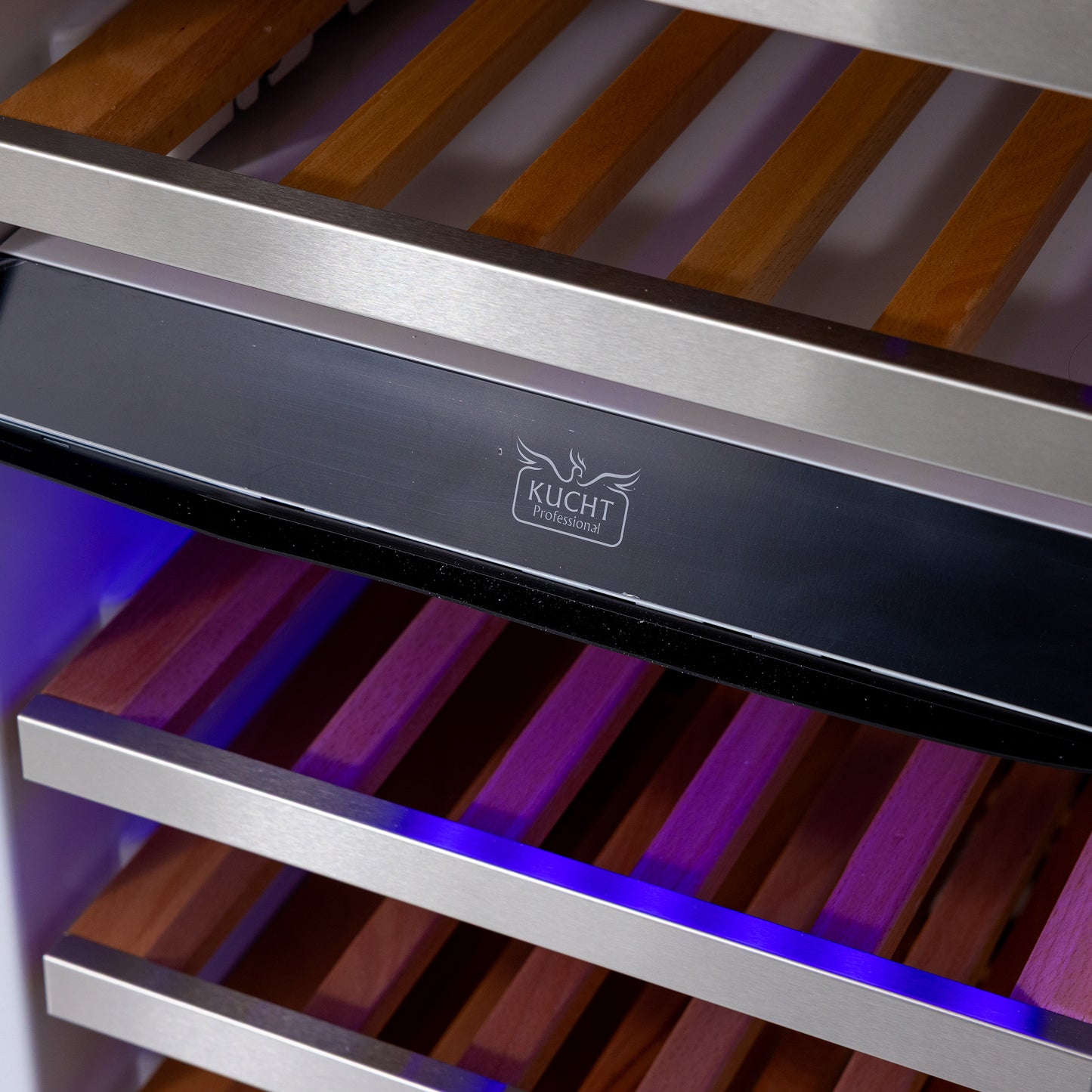 Kucht - 18-in Built-in Panel Ready Three Zones Wine Cooler - Stainless Steel