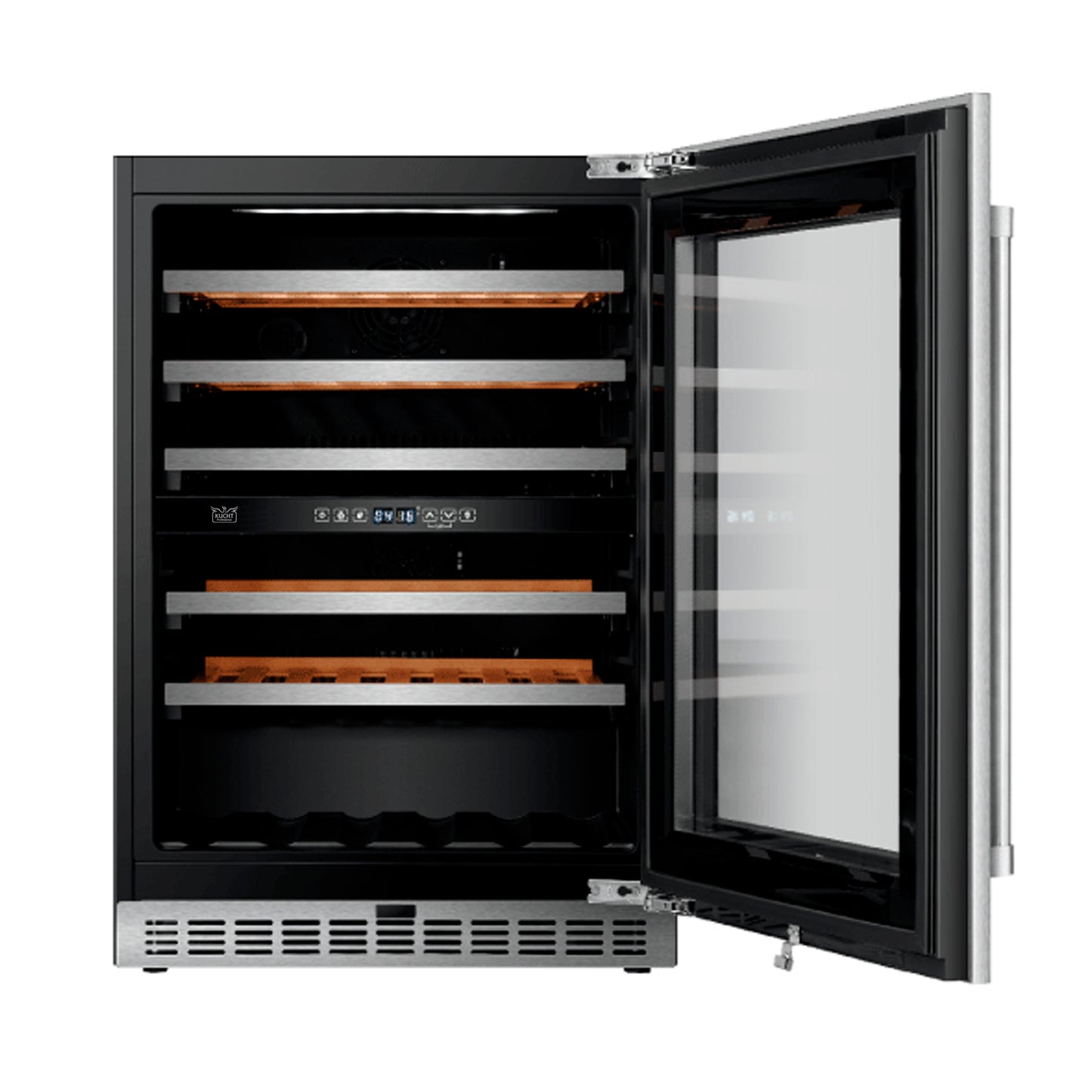 KUCHT 24 Inch Dual Zone 52-Wine Bottles Wine Cooler in Stainless Steel