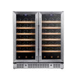 KingsBottle 30" Dual Zone Wine Cooler – 66 Bottle Built-In Fridge