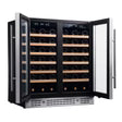 KingsBottle 30" Dual Zone Wine Cooler – 66 Bottle Built-In Fridge