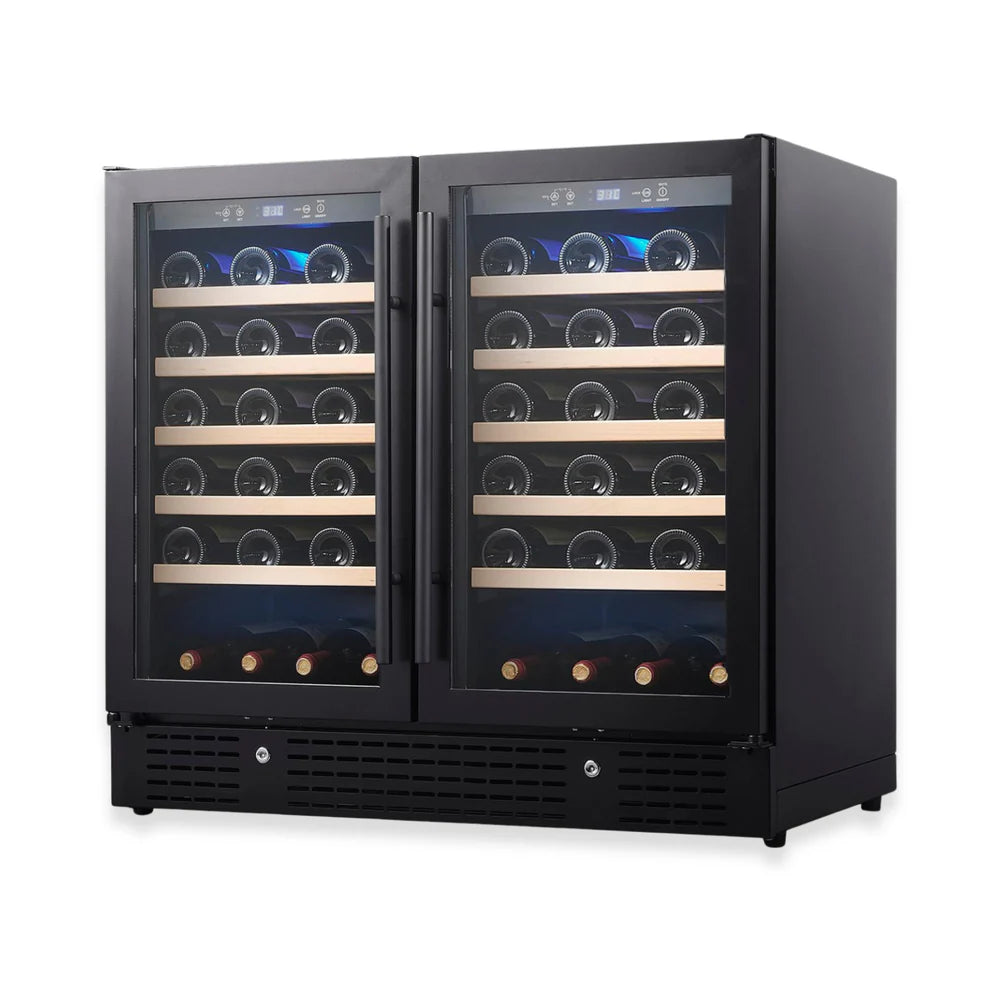 KingsBottle 36" Dual Zone Wine Fridge – 68 Bottle Built-In