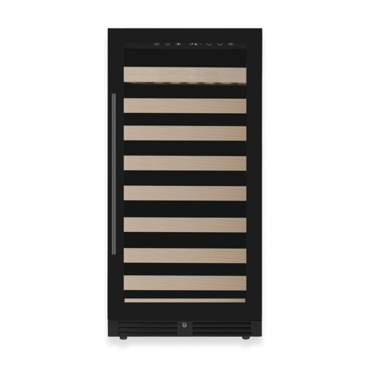 KingsBottle 47-Inch Height Single Zone Wine Cooler with Low-E Borderless Black Glass Door Left Hand Hinge
