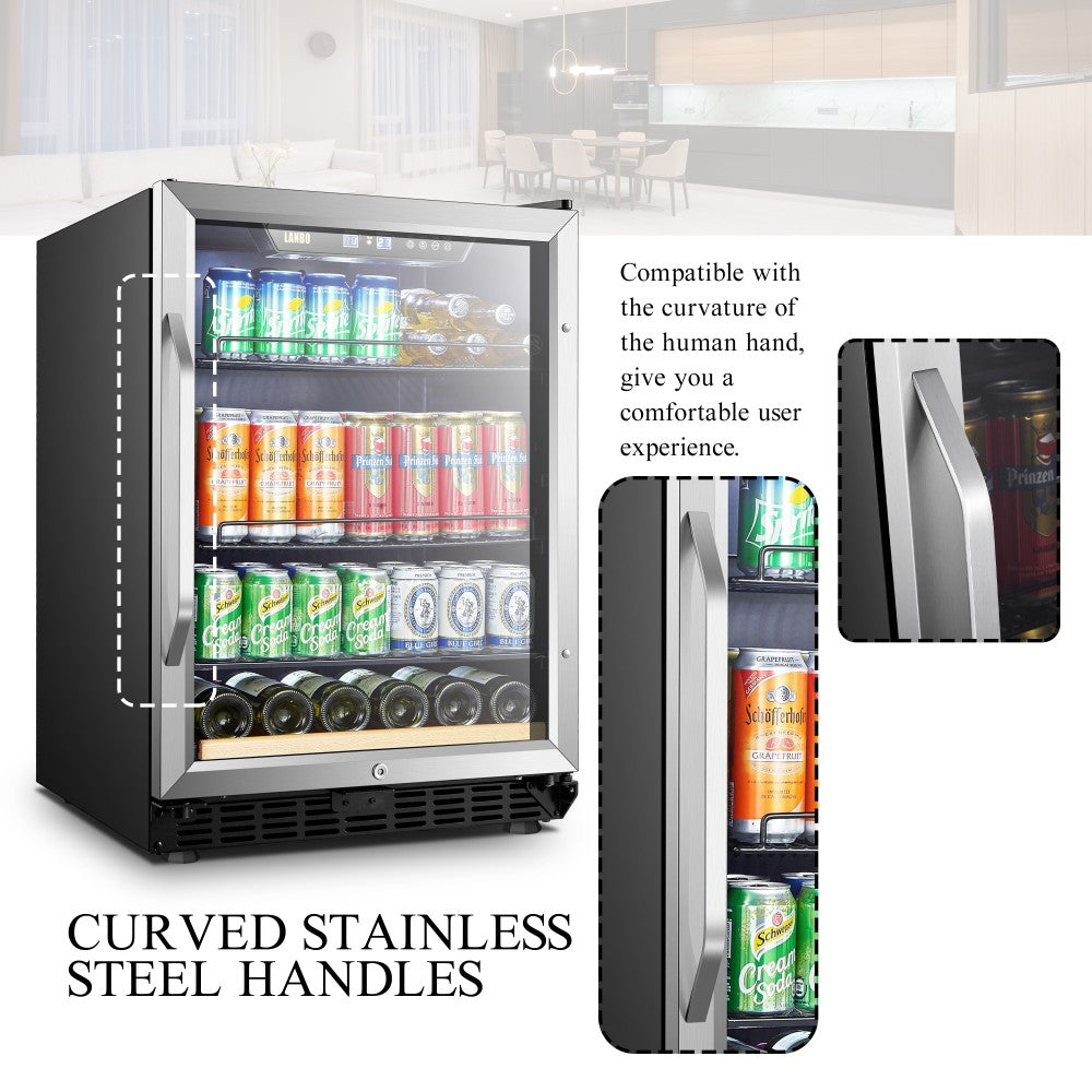 Lanbo Appliances 110 Cans 6 Bottles Beverage Cooler