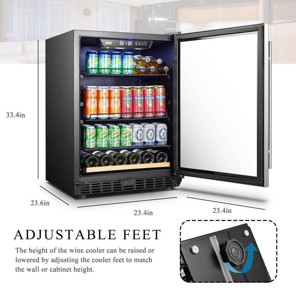Lanbo Appliances 110 Cans 6 Bottles Beverage Cooler