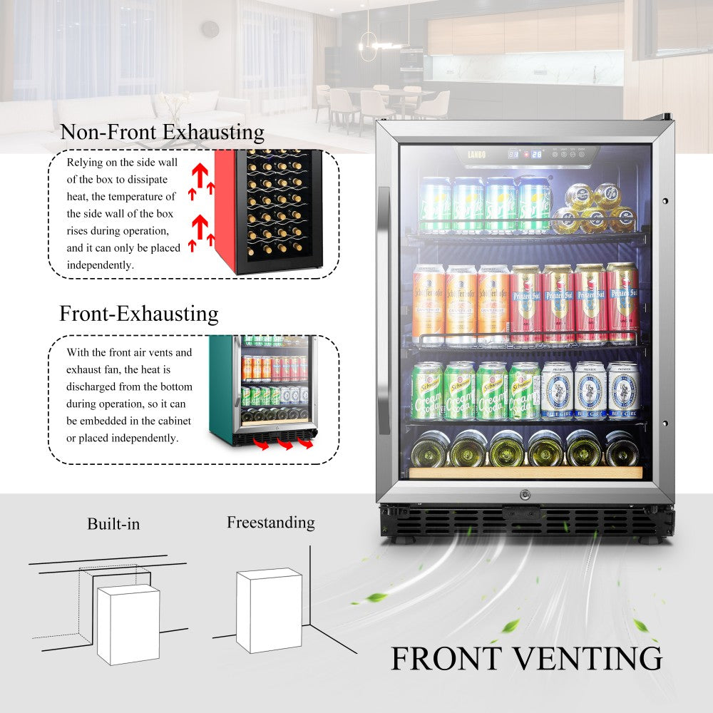 Lanbo Appliances 110 Cans 6 Bottles Beverage Cooler