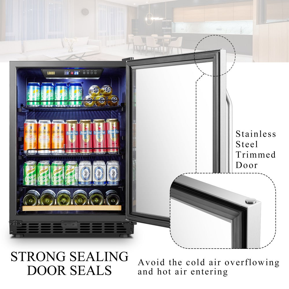 Lanbo Appliances 110 Cans 6 Bottles Beverage Cooler