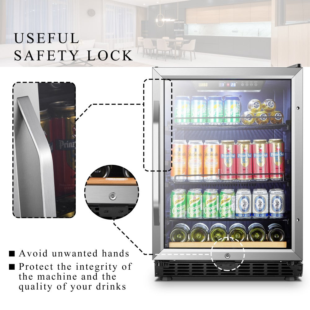 Lanbo Appliances 110 Cans 6 Bottles Beverage Cooler