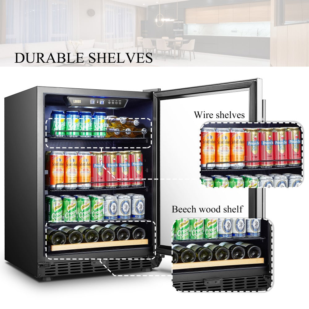 Lanbo Appliances 110 Cans 6 Bottles Beverage Cooler