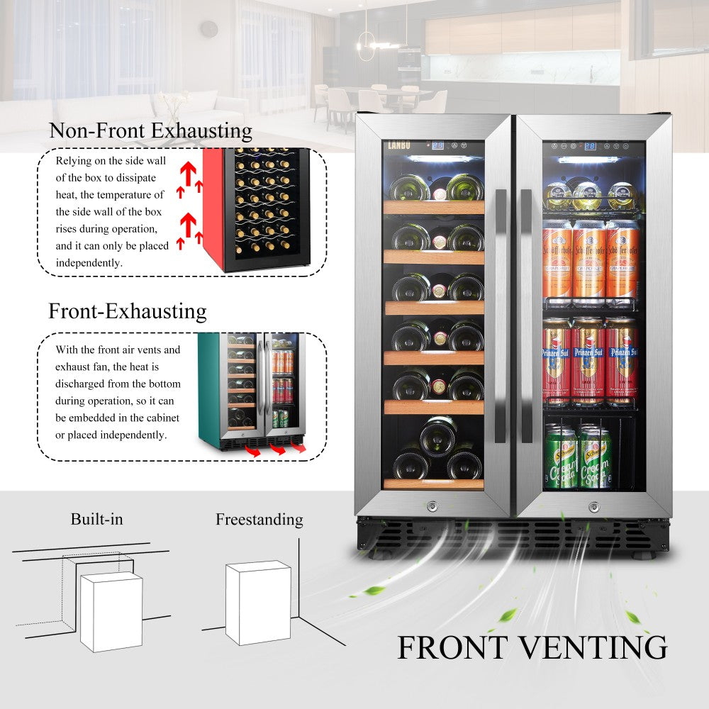 Lanbo Appliances 73 Bottle 24 Inch Wine And Beverage Cooler