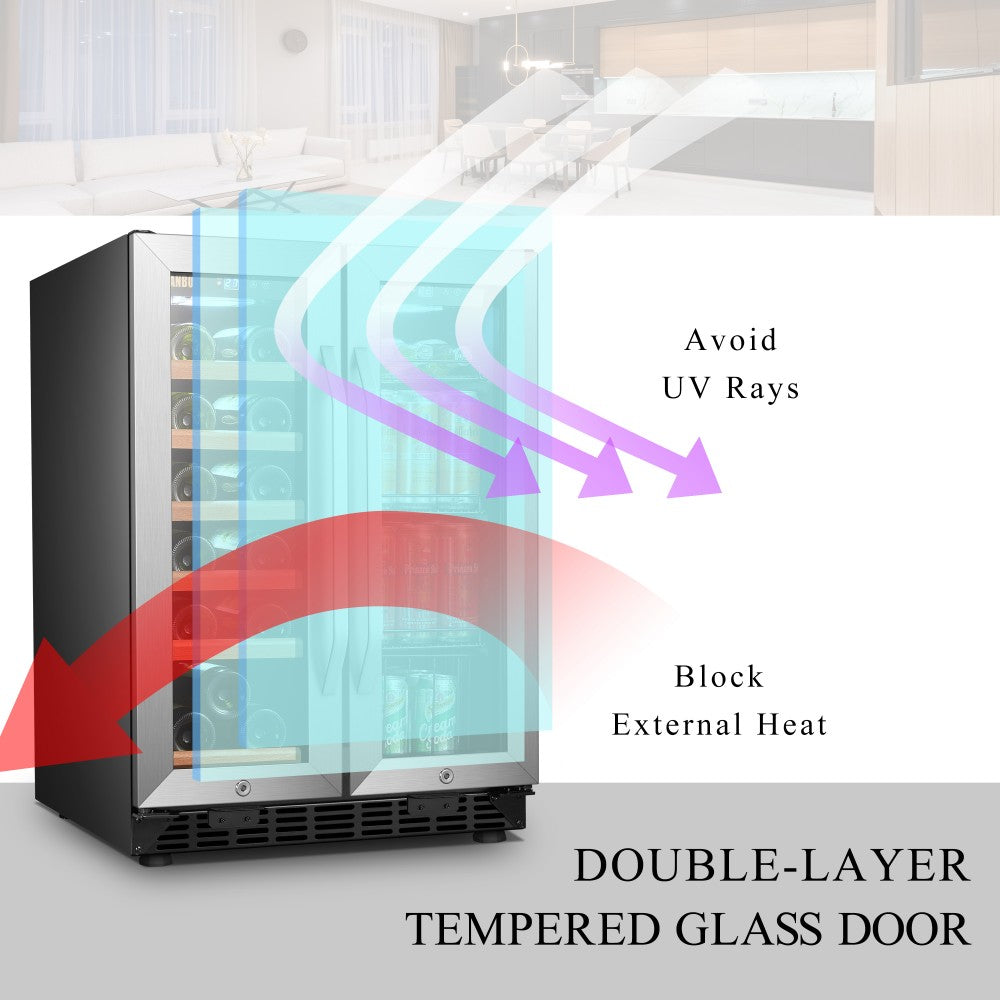 Lanbo Appliances 73 Bottle 24 Inch Wine And Beverage Cooler