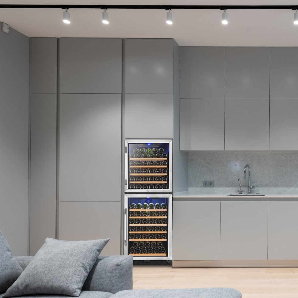 Lanbo Appliances 133 Bottle Dual Door Wine Cooler