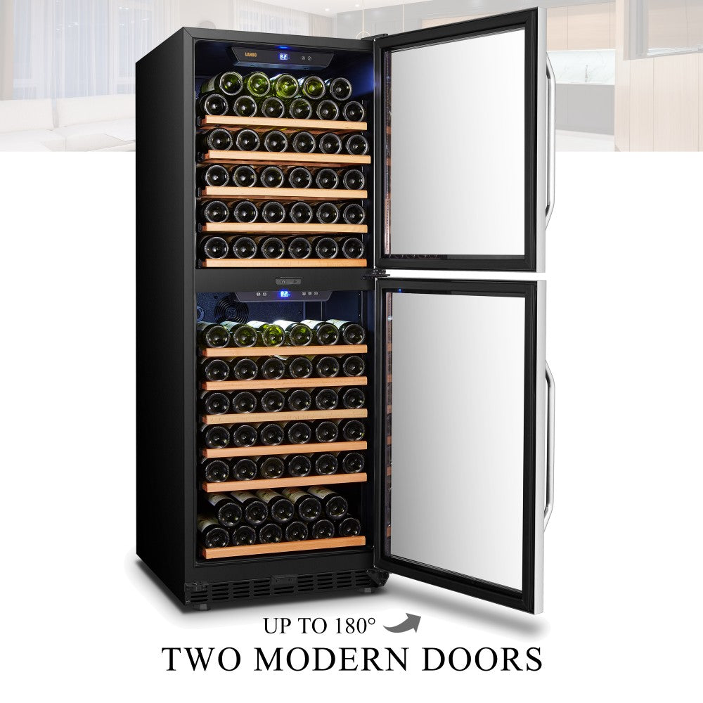 Lanbo Appliances 133 Bottle Dual Door Wine Cooler