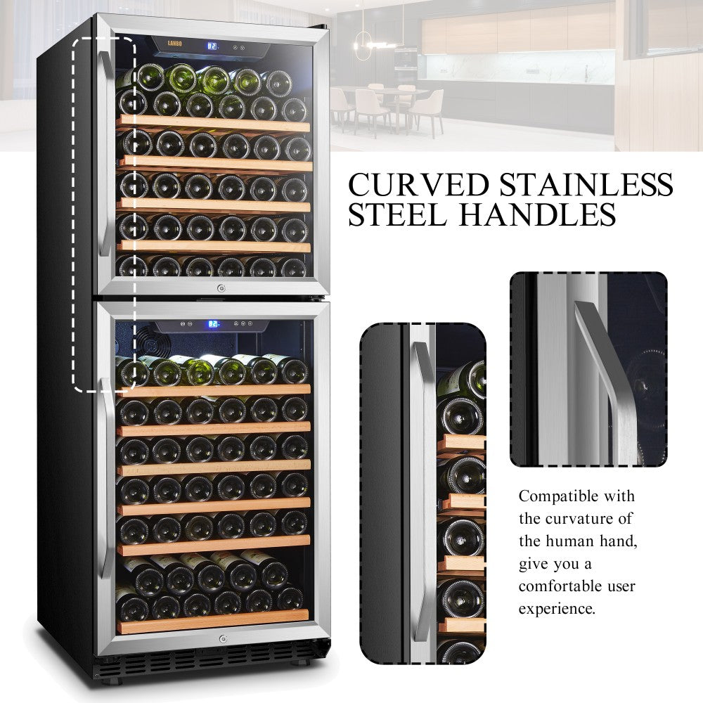 Lanbo Appliances 133 Bottle Dual Door Wine Cooler