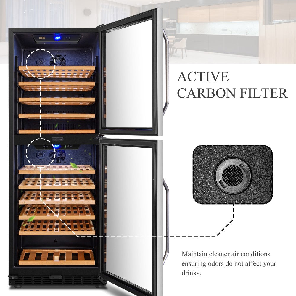 Lanbo Appliances 133 Bottle Dual Door Wine Cooler