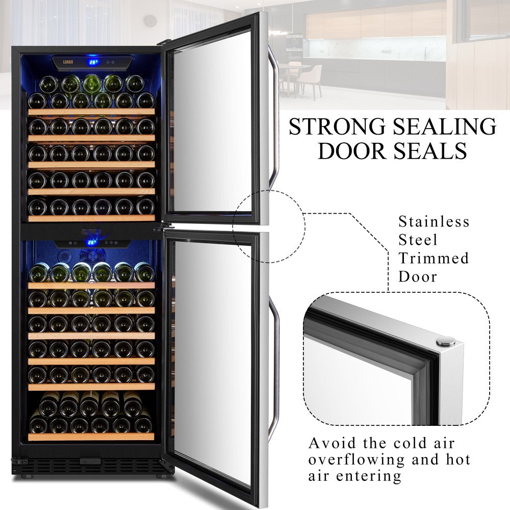 Lanbo Appliances 133 Bottle Dual Door Wine Cooler